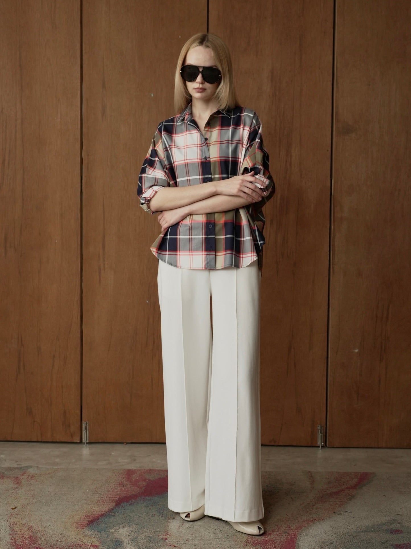 Calie Oversized Polo (Plaid)