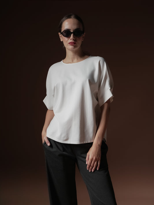 Vanjie Pleated Sleeve Top
