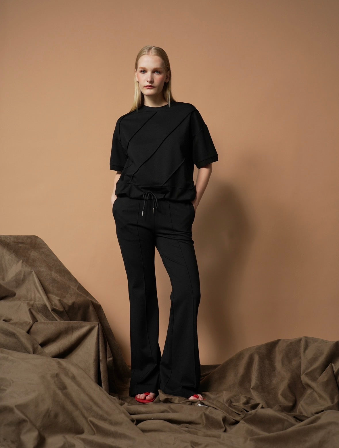 Lassy Slanted Pleats Top