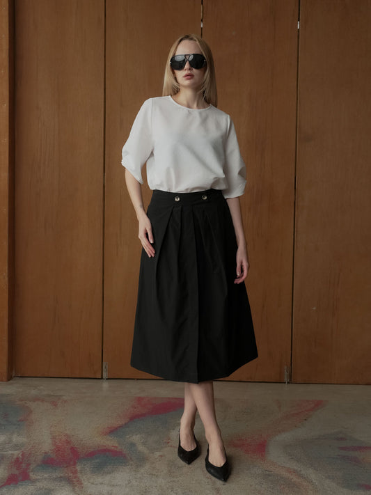 Susan Pleated Sleeve Top