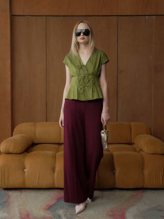 Peony Pleated Tie Top