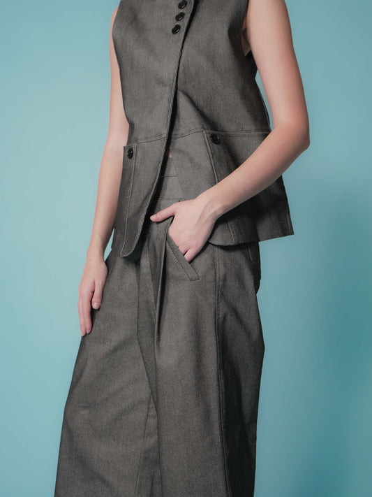 Yvonne Structured Denim Pants