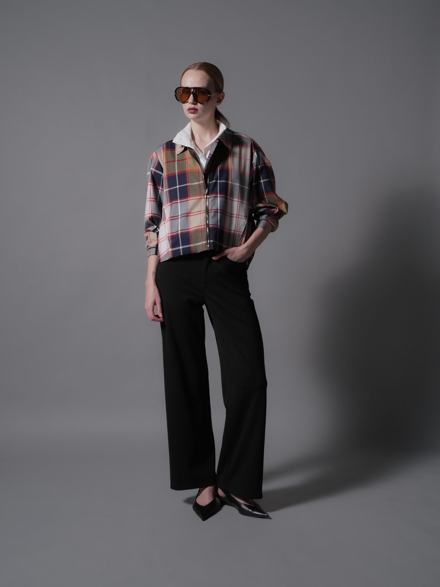 Elvin Checkered Zipped Jacket