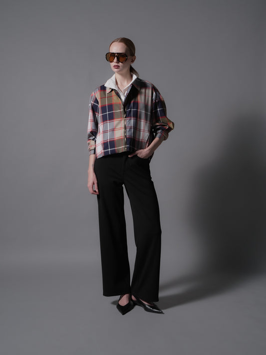 Elvin Checkered Zipped Jacket