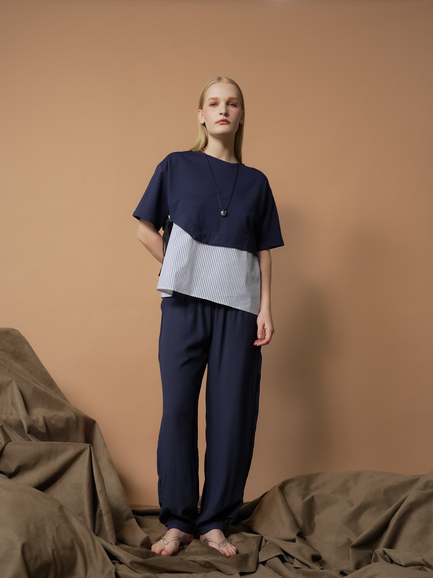 Shyla Striped Combi Top