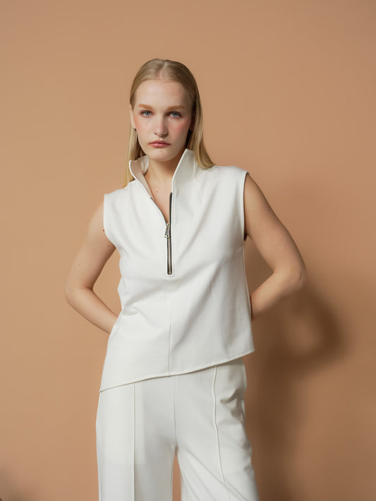 Selina Zipped High Neck Top