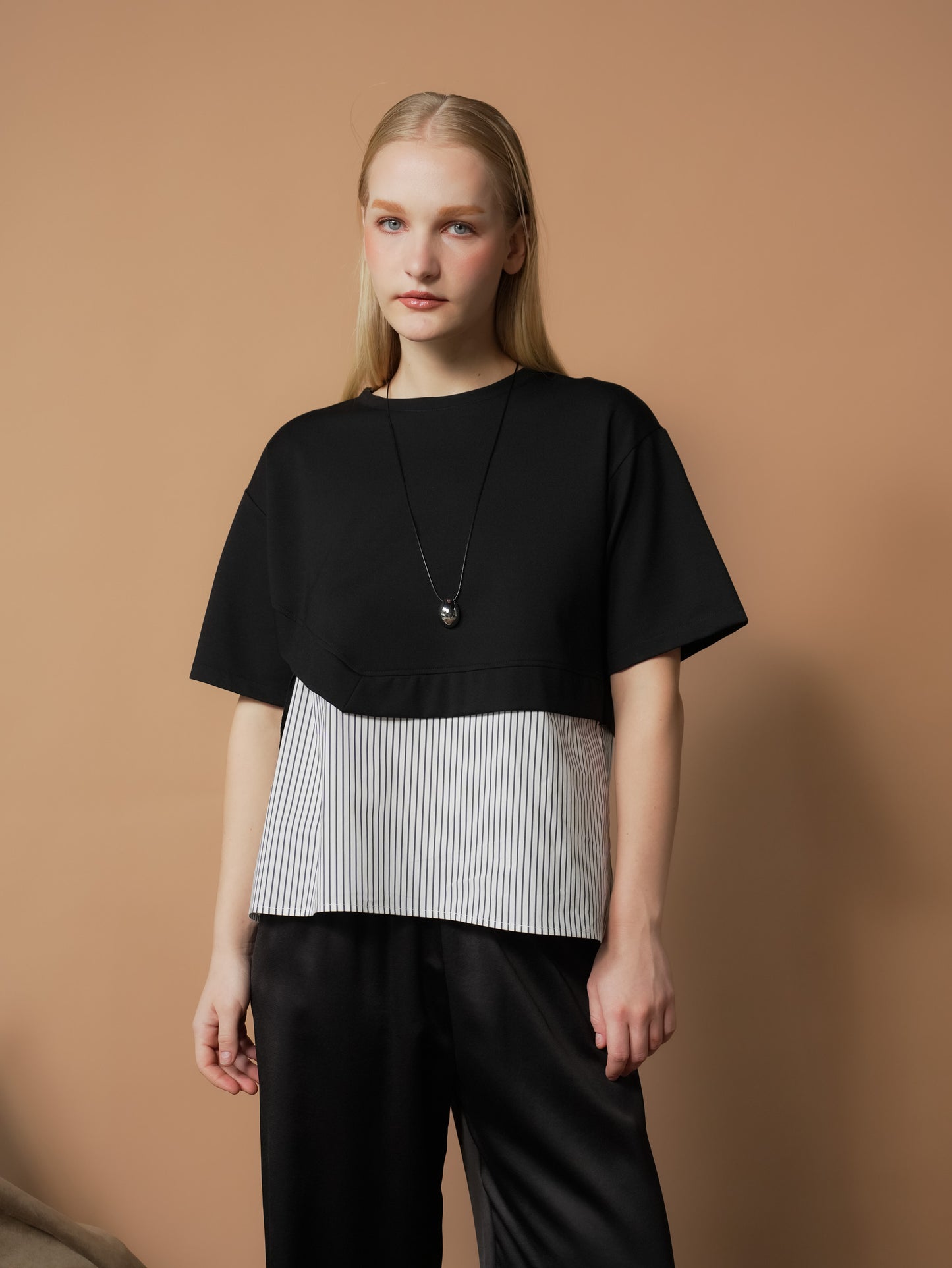 Shyla Striped Combi Top