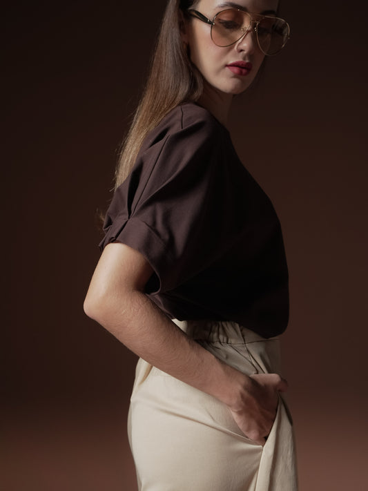 Vanjie Pleated Sleeve Top