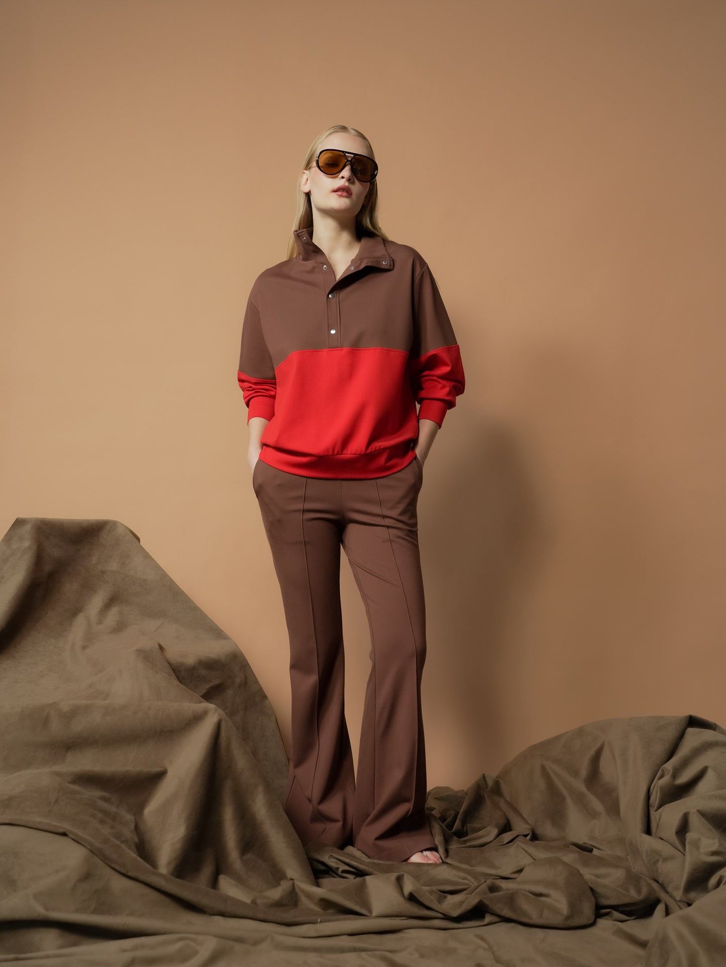 Fendy Two-tone Hi-neck Sweater
