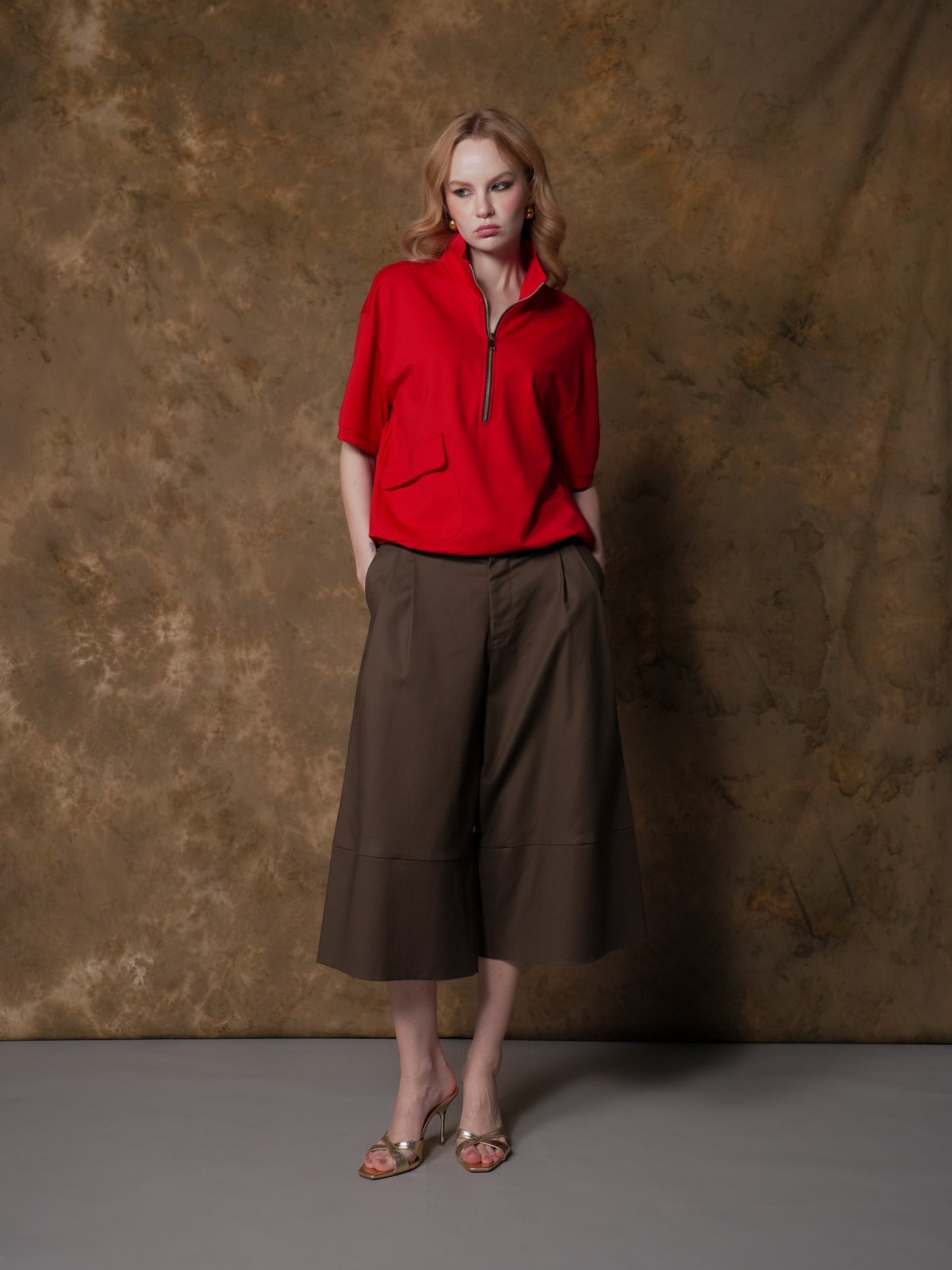 Queenie Zip Top with Pocket