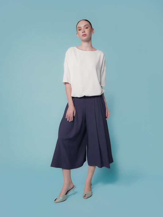 Elfie Crepe Toggle Hem Top