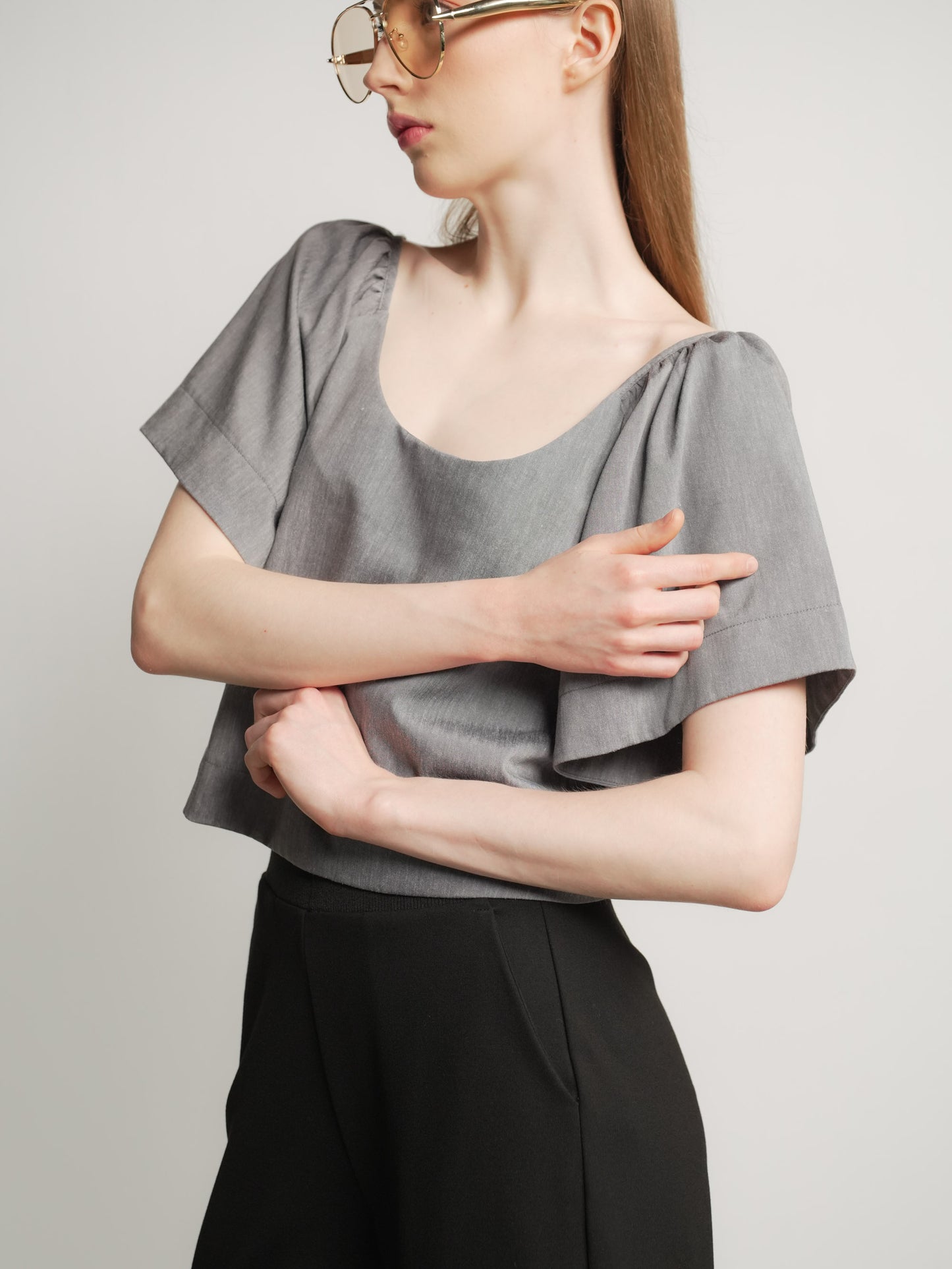 Sharon Flounced Sleeve Top