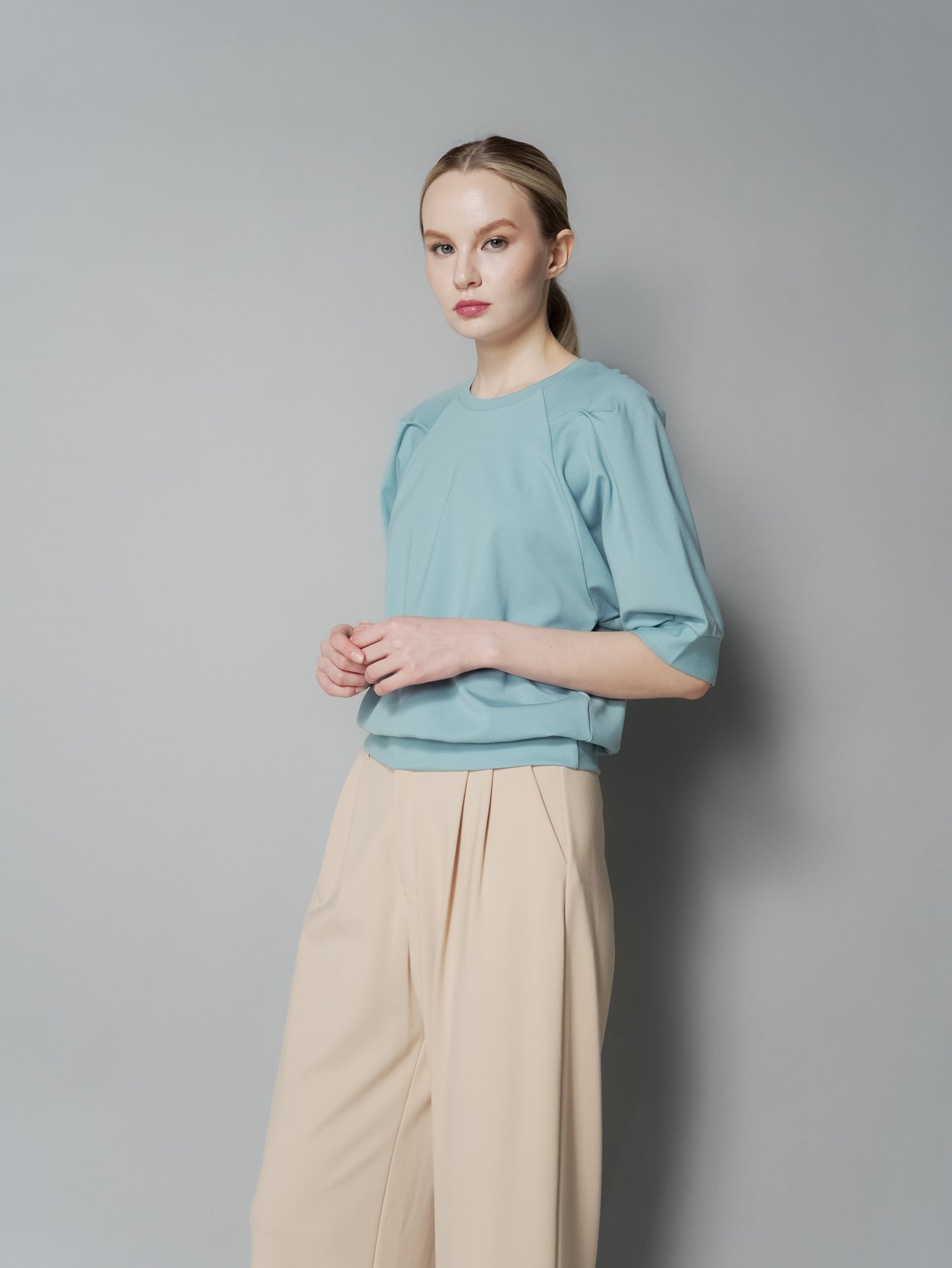 Cess Pleated Sleeve Top