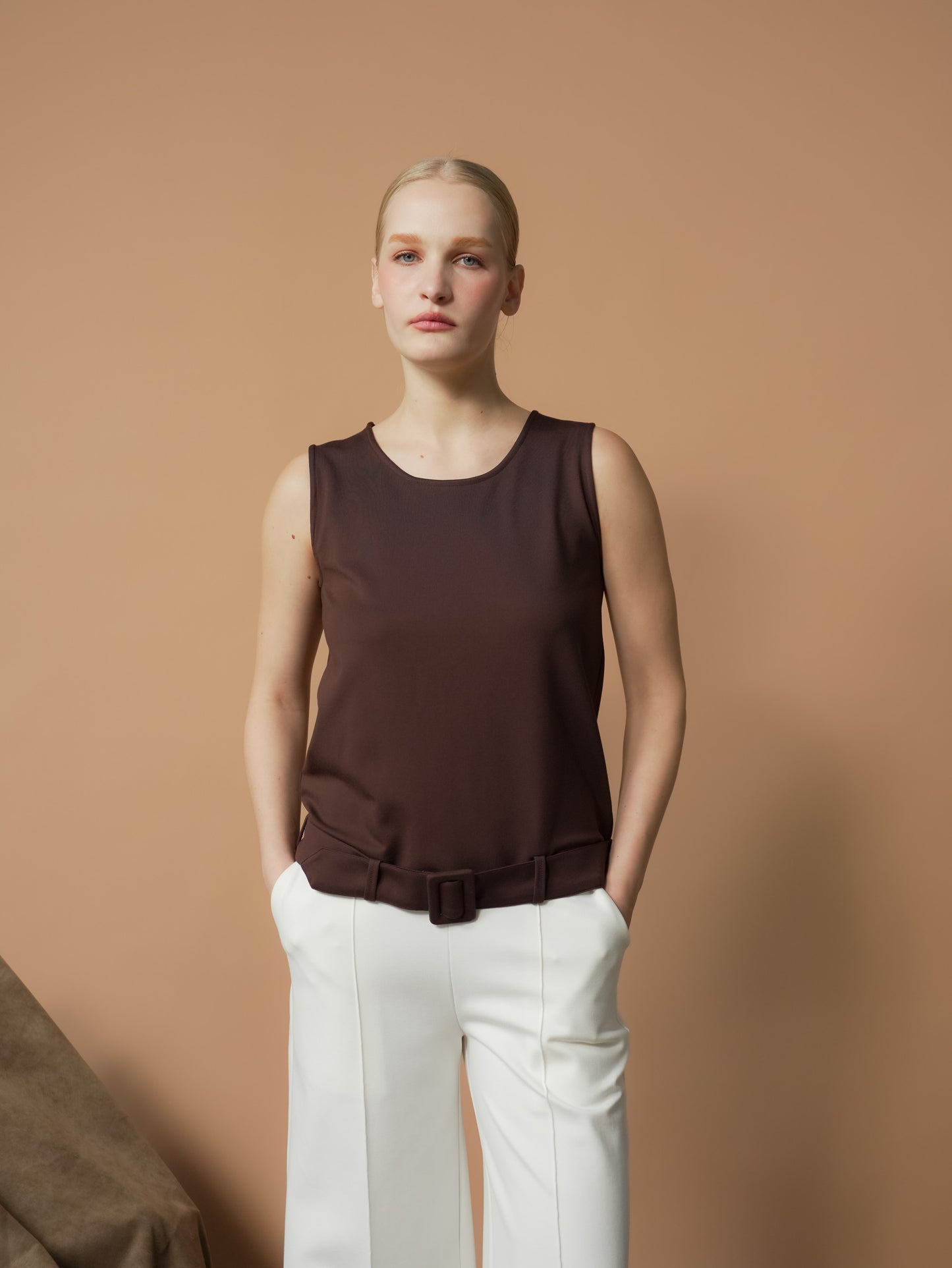 Marcia Hip Belt Sleeveless Top