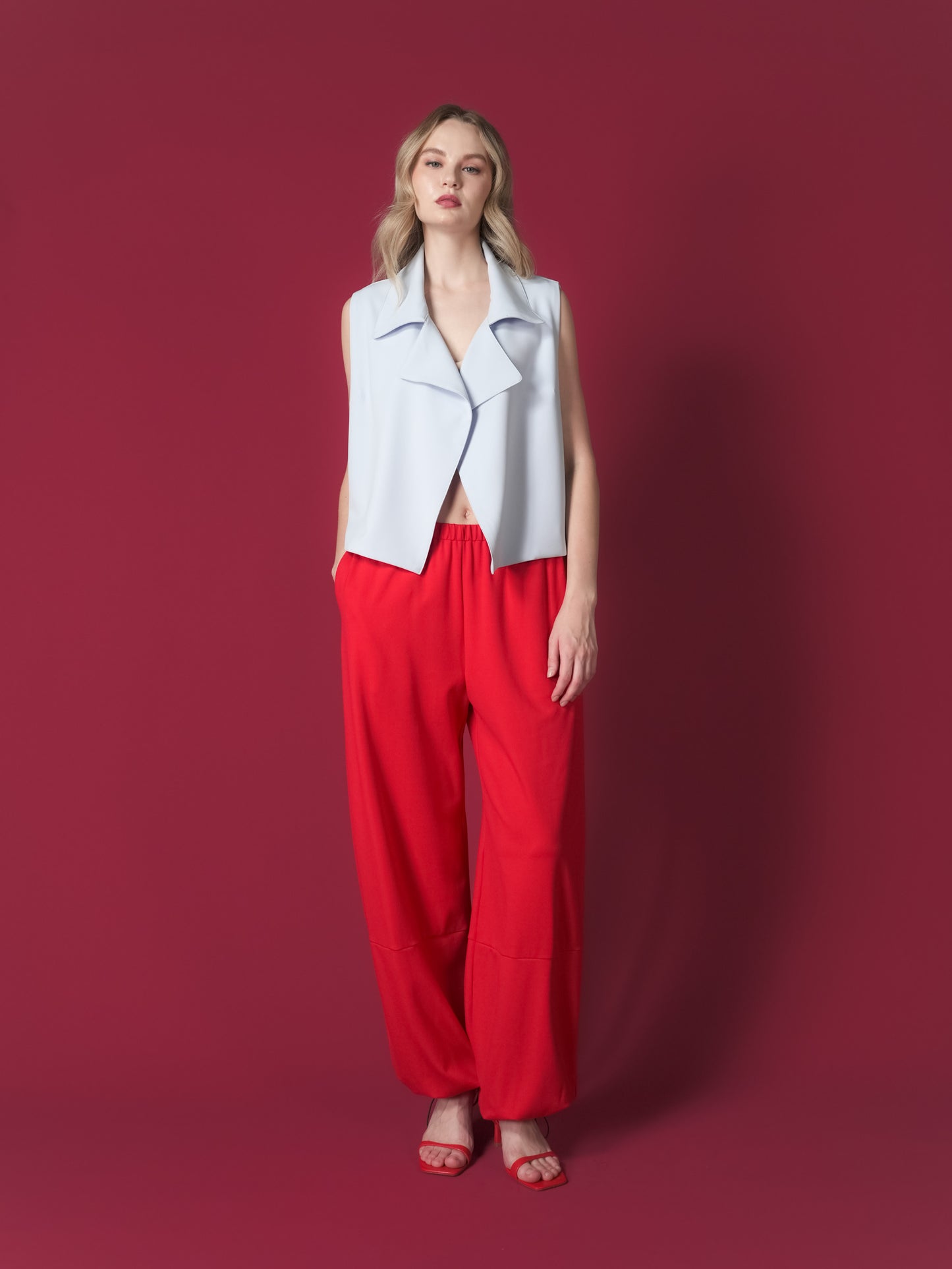 Asunta Crepe Flowy Vest Top