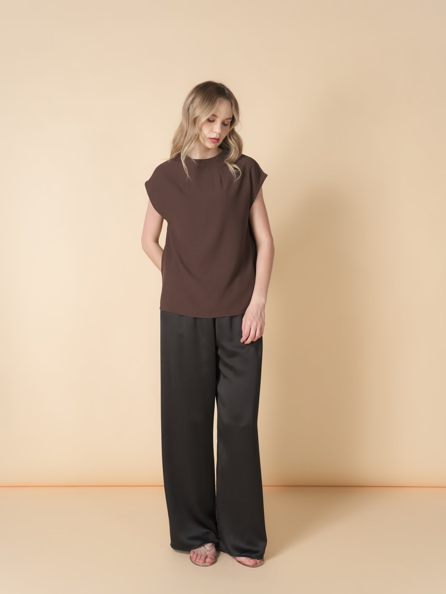 Ellis Crepe Zipped Top