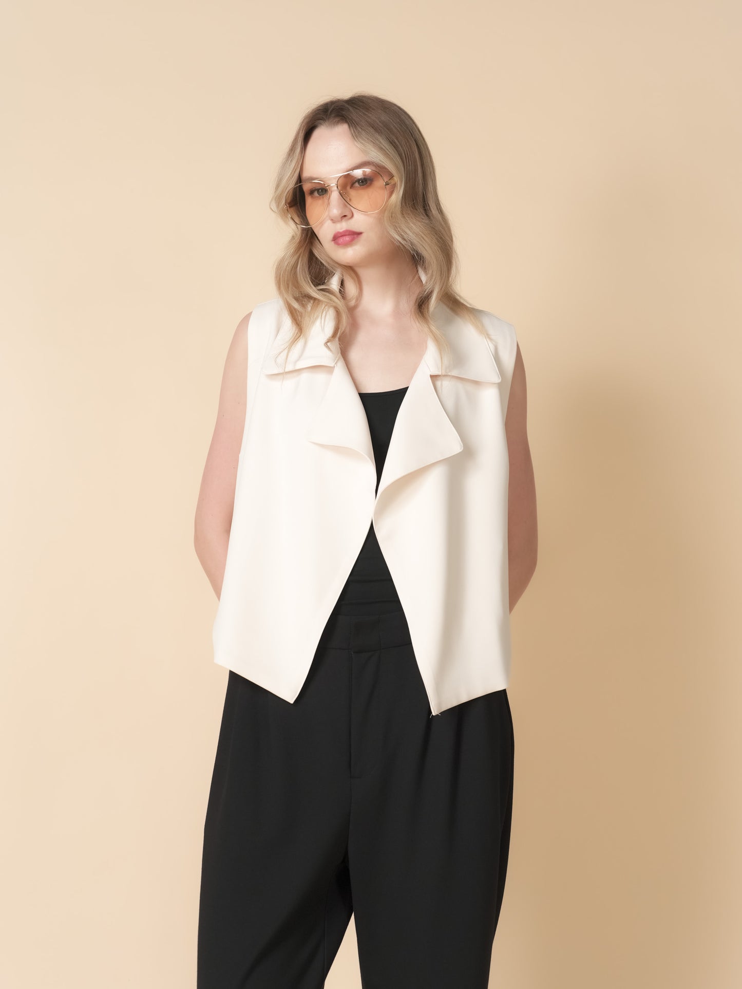 Asunta Crepe Flowy Vest Top