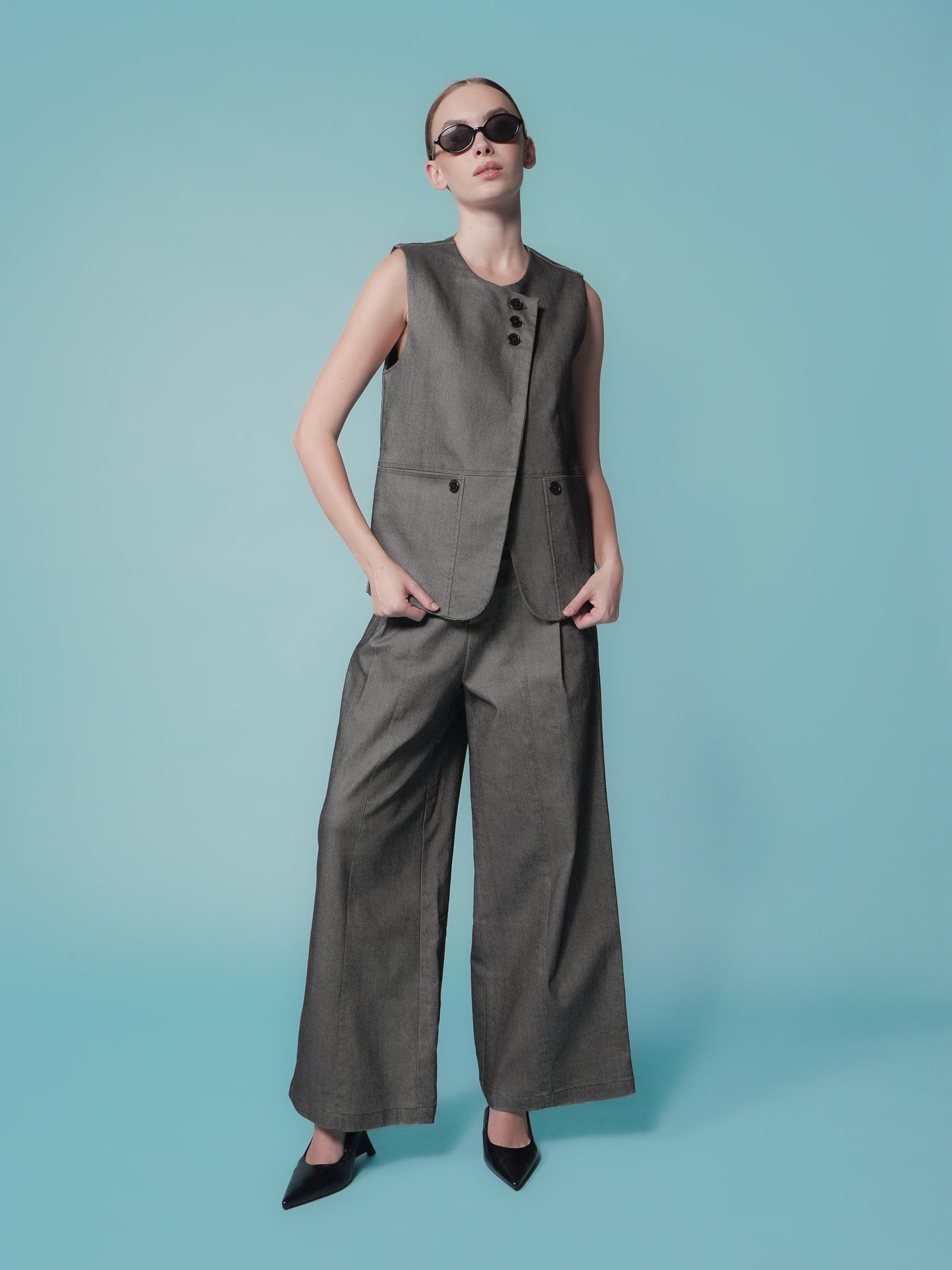 Yvonne Structured Denim Vest