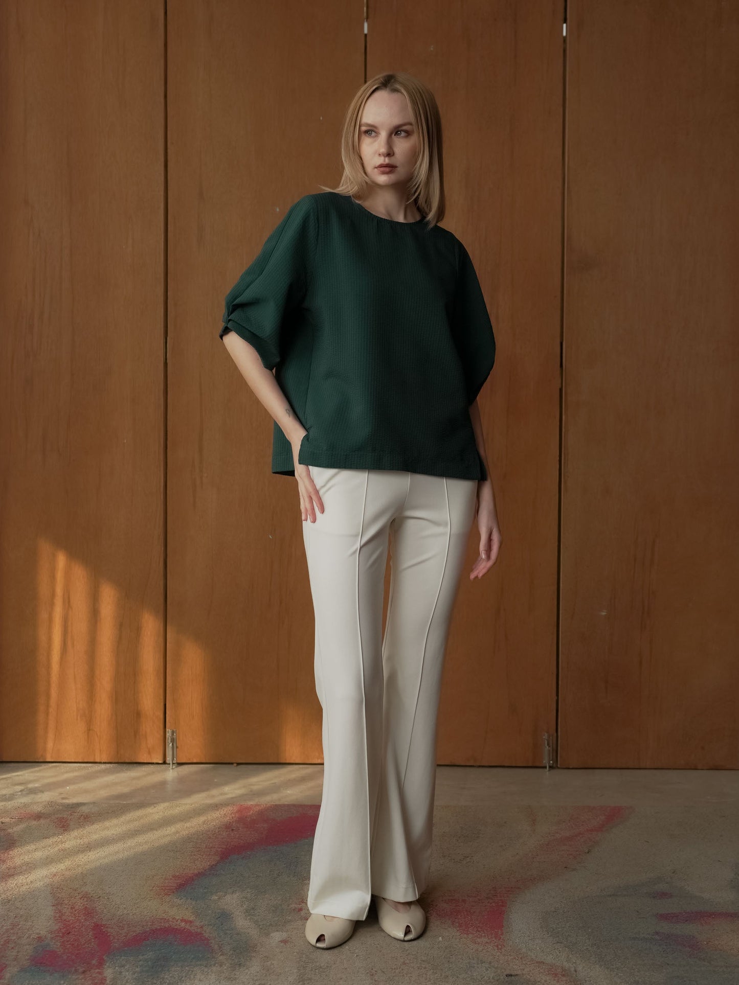 Susan Pleated Sleeve Top
