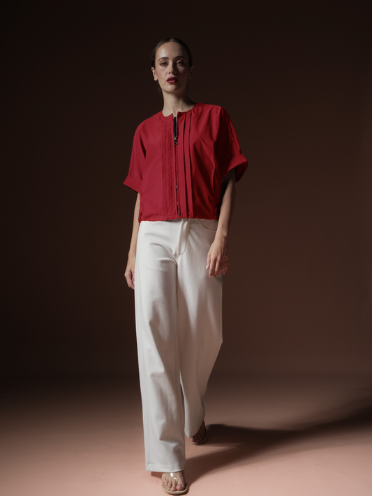Meryl Zipped Top
