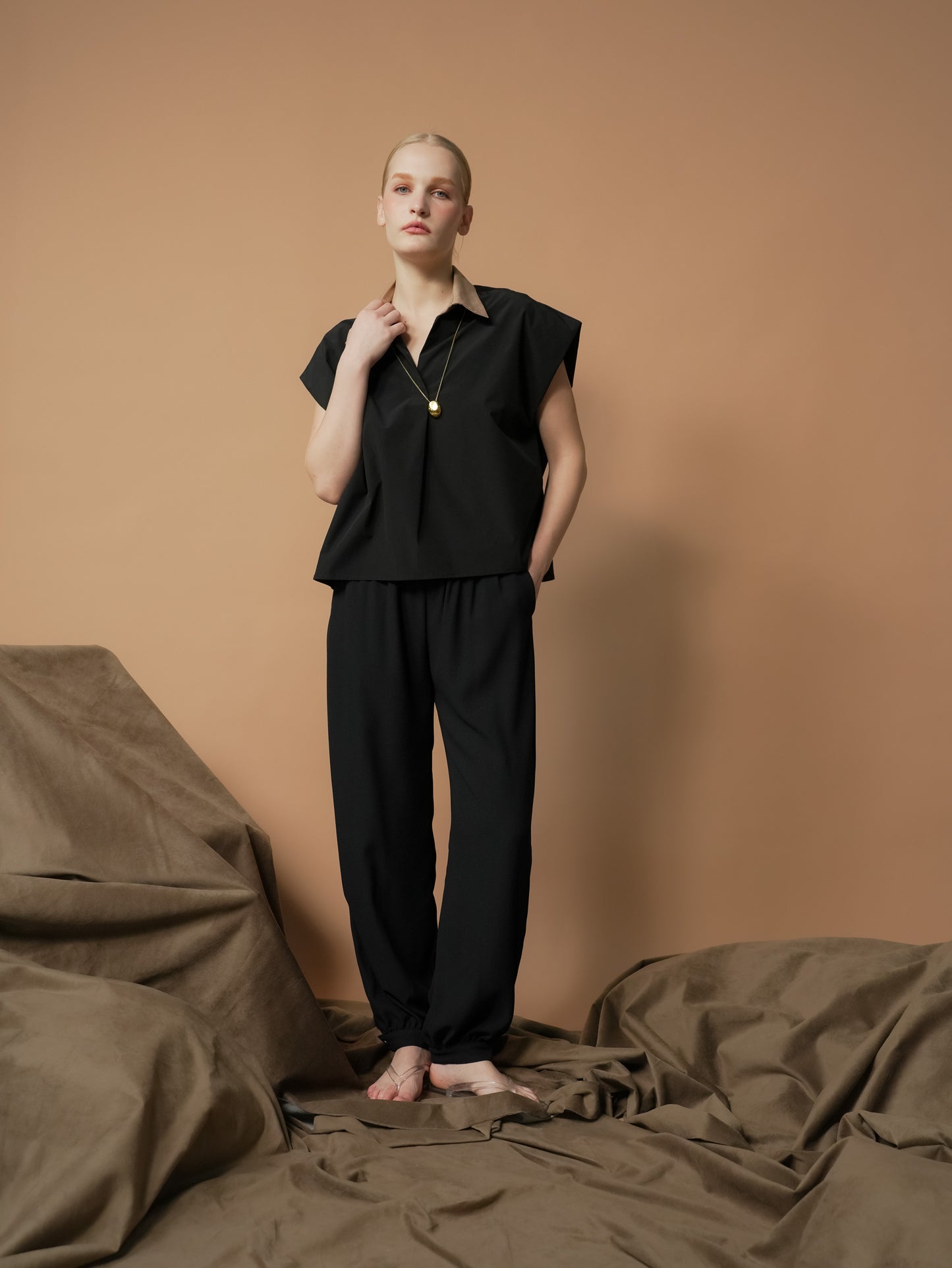 Alessa Two-tone Cropped Polo