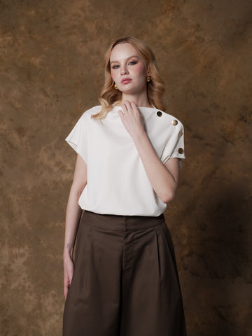 Venti Button Detail Top