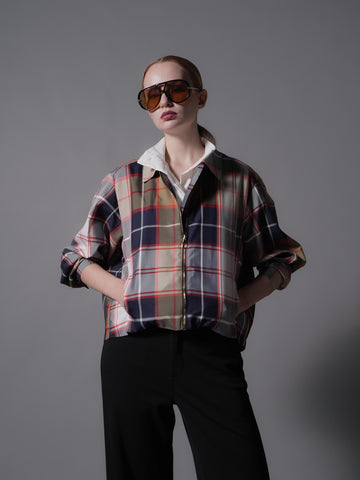 Elvin Checkered Zipped Jacket