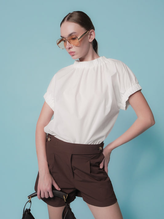 Maddy Elastic Neck and Arm Top