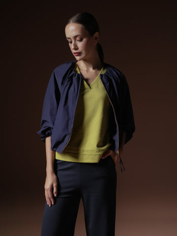 Bona Shirred Puff Zip Jacket