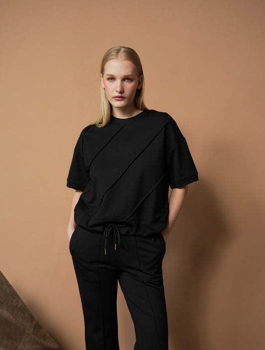 Lassy Slanted Pleats Top