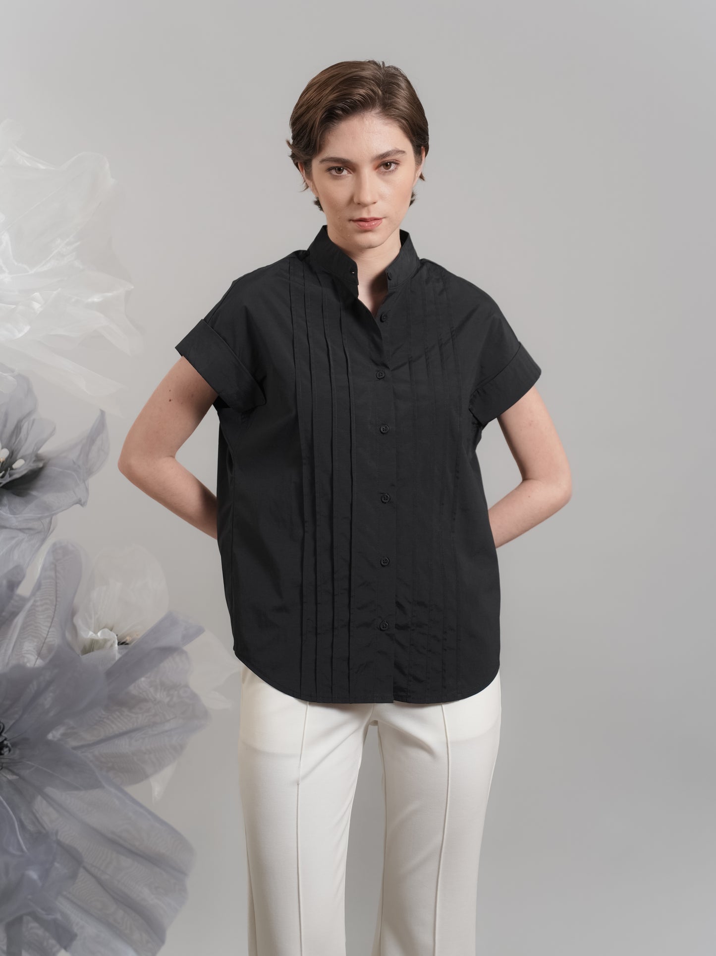 Jai Pleated Polo Top