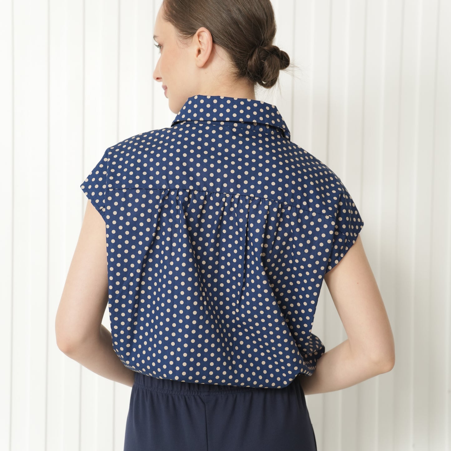 Doreen Polka-Dot Polo Top