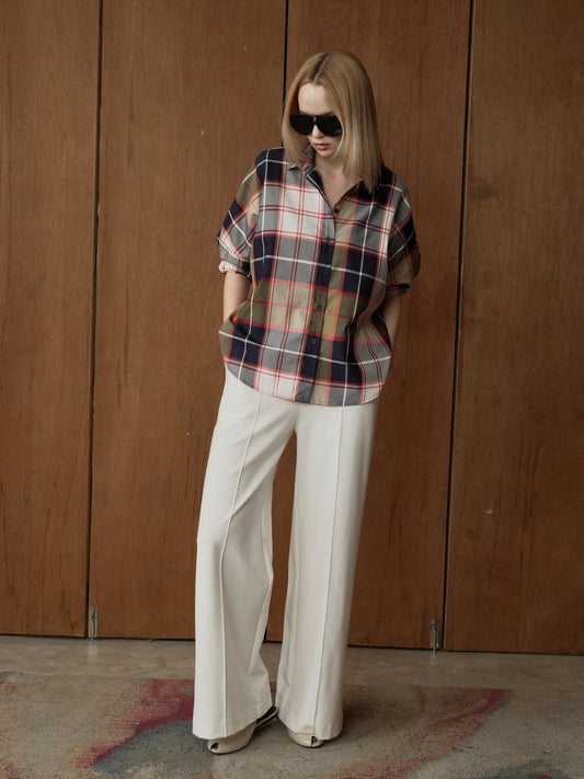 Calie Oversized Polo (Plaid)