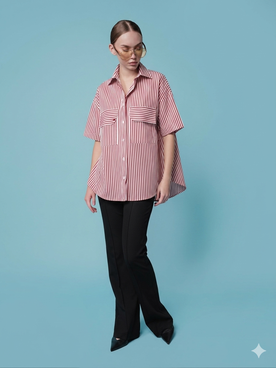 Jester Striped Oversized Polo