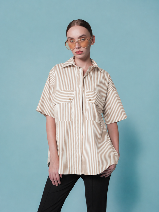 Jester Striped Oversized Polo