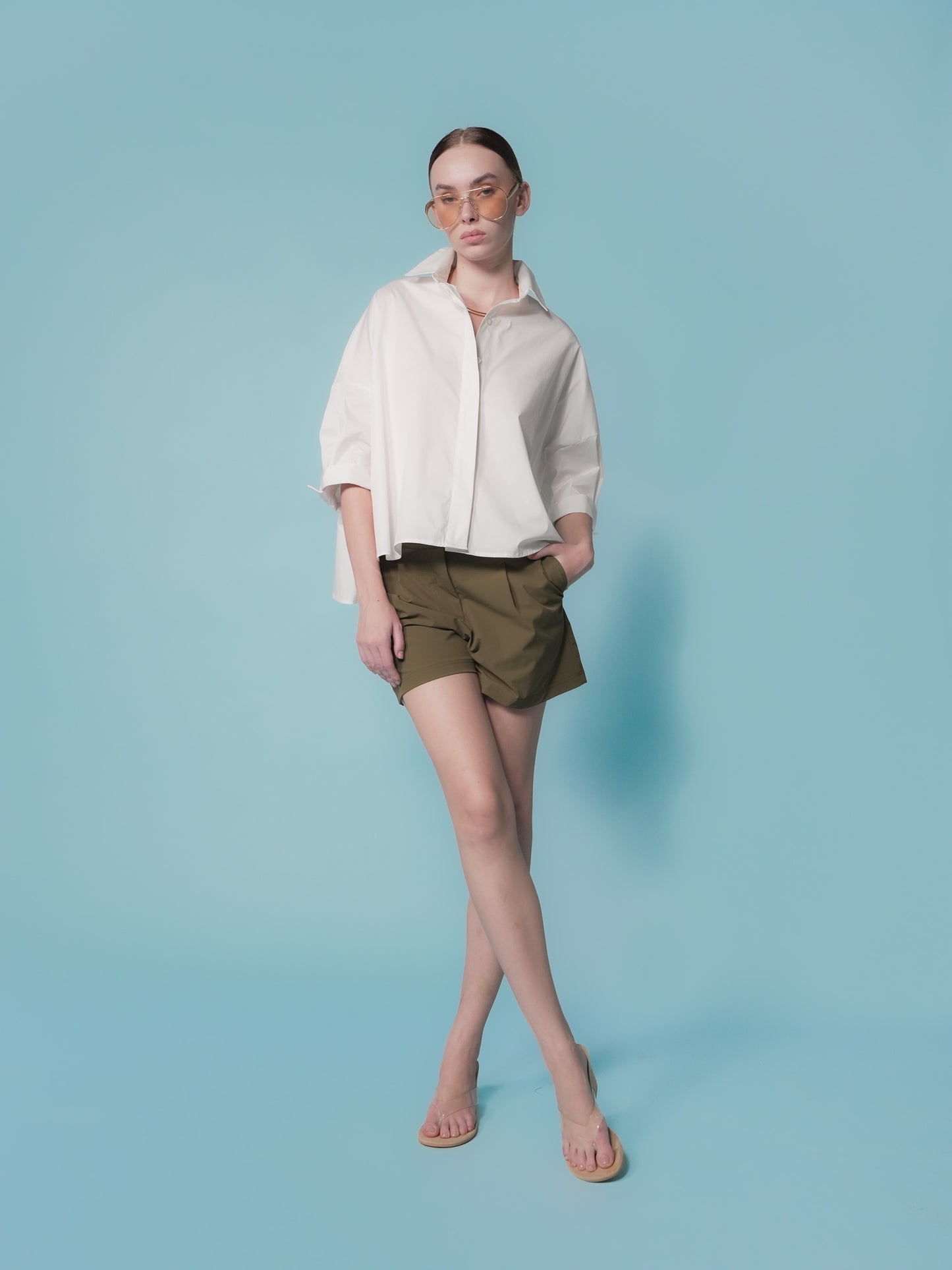 Glaiza Semi Crop Loose Polo
