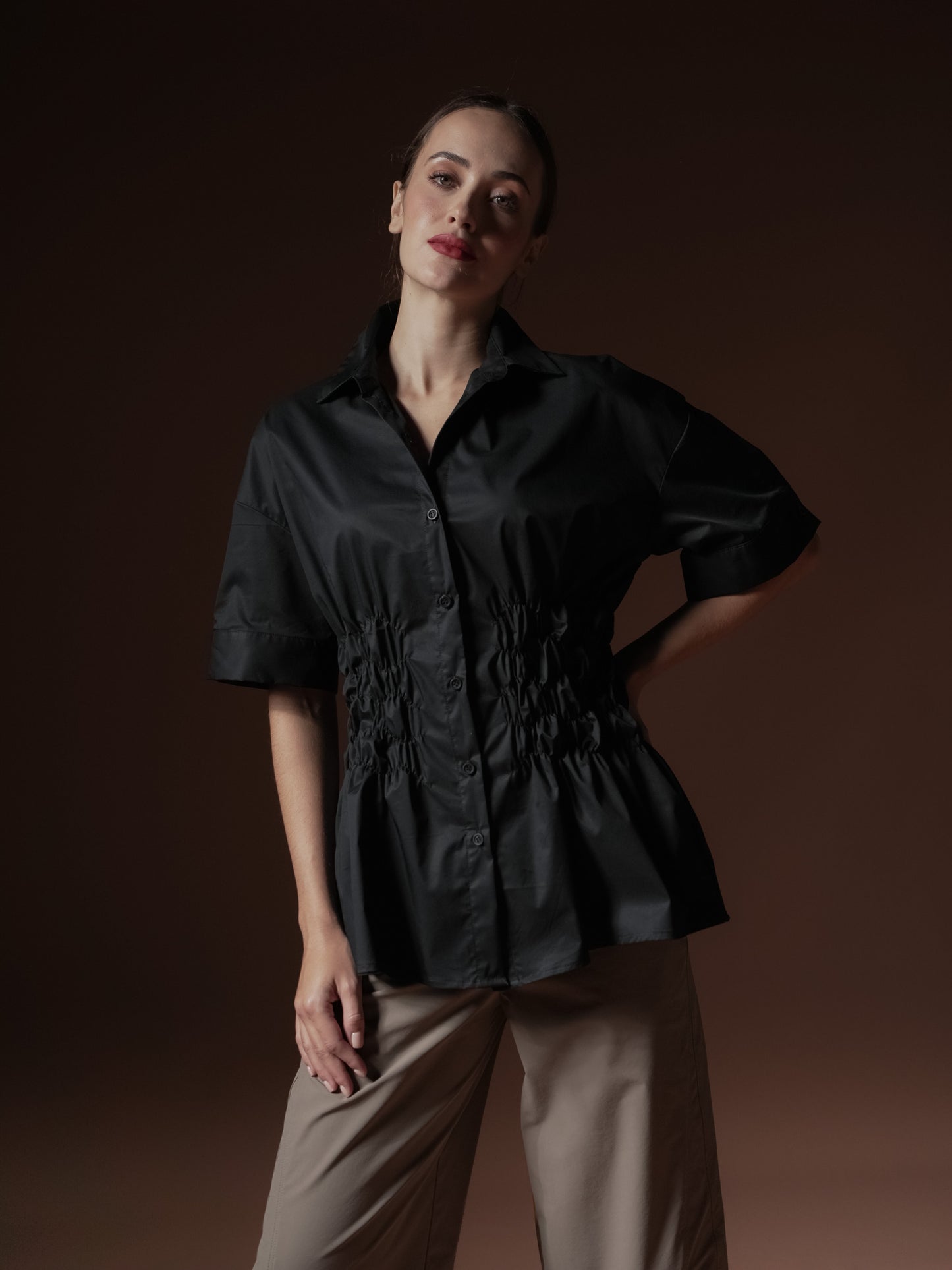 Katrina Smocking Detail Polo