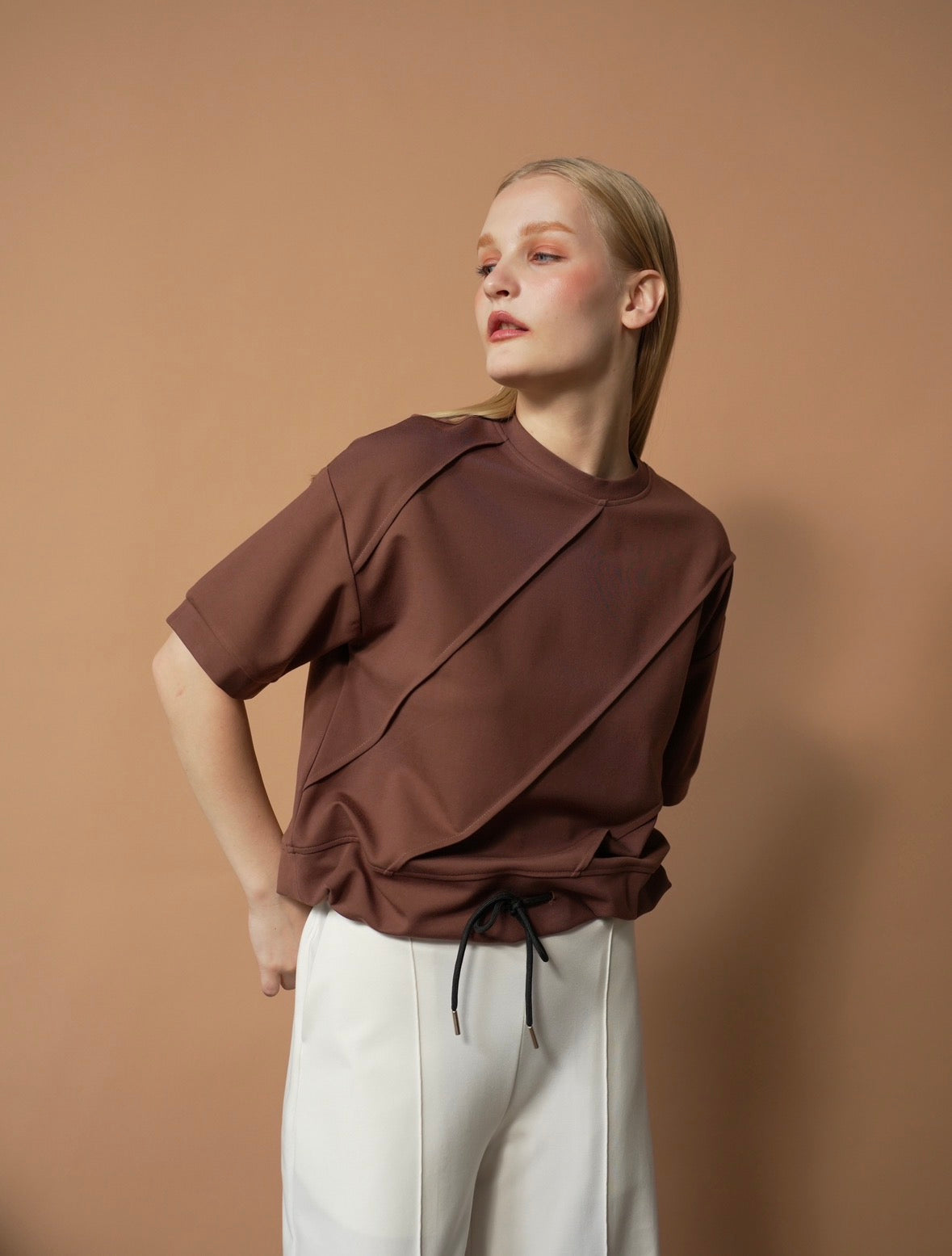 Lassy Slanted Pleats Top