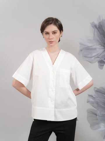 Julie V-neck Buttondown Polo Top