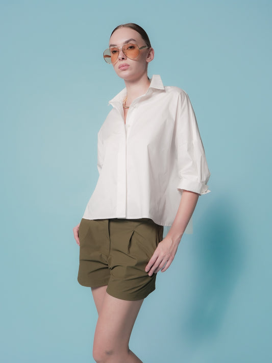 Glaiza Semi Crop Loose Polo