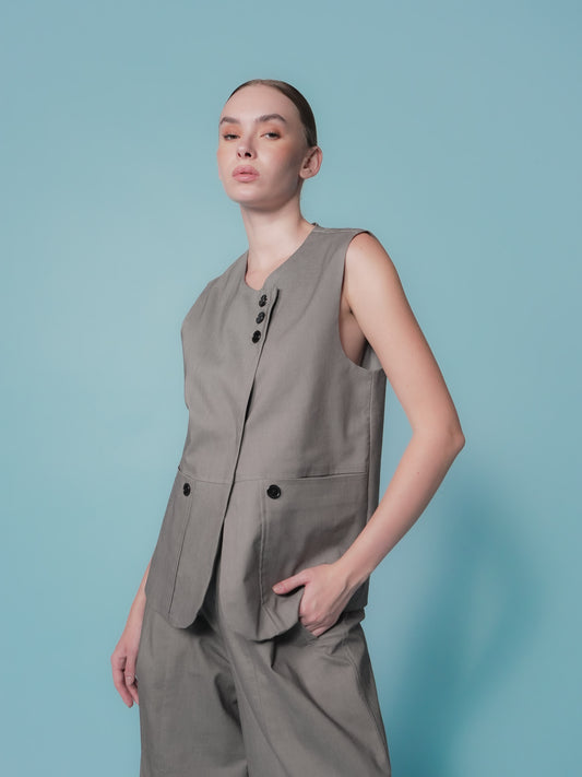 Yvonne Structured Denim Vest