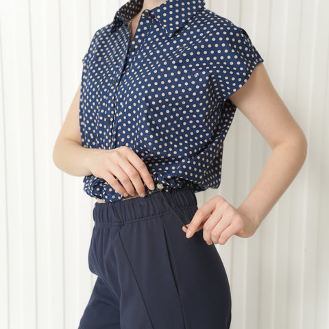 Doreen Polka-Dot Polo Top