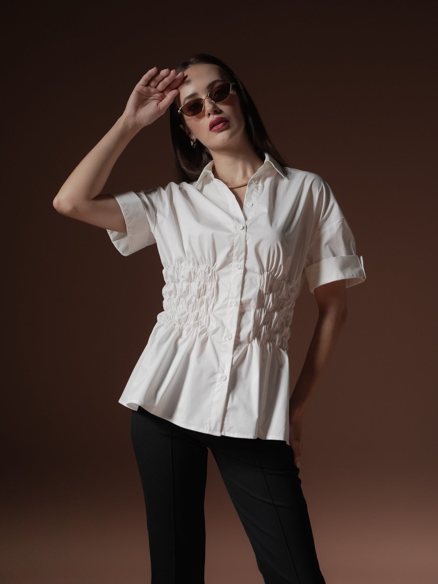Katrina Smocking Detail Polo