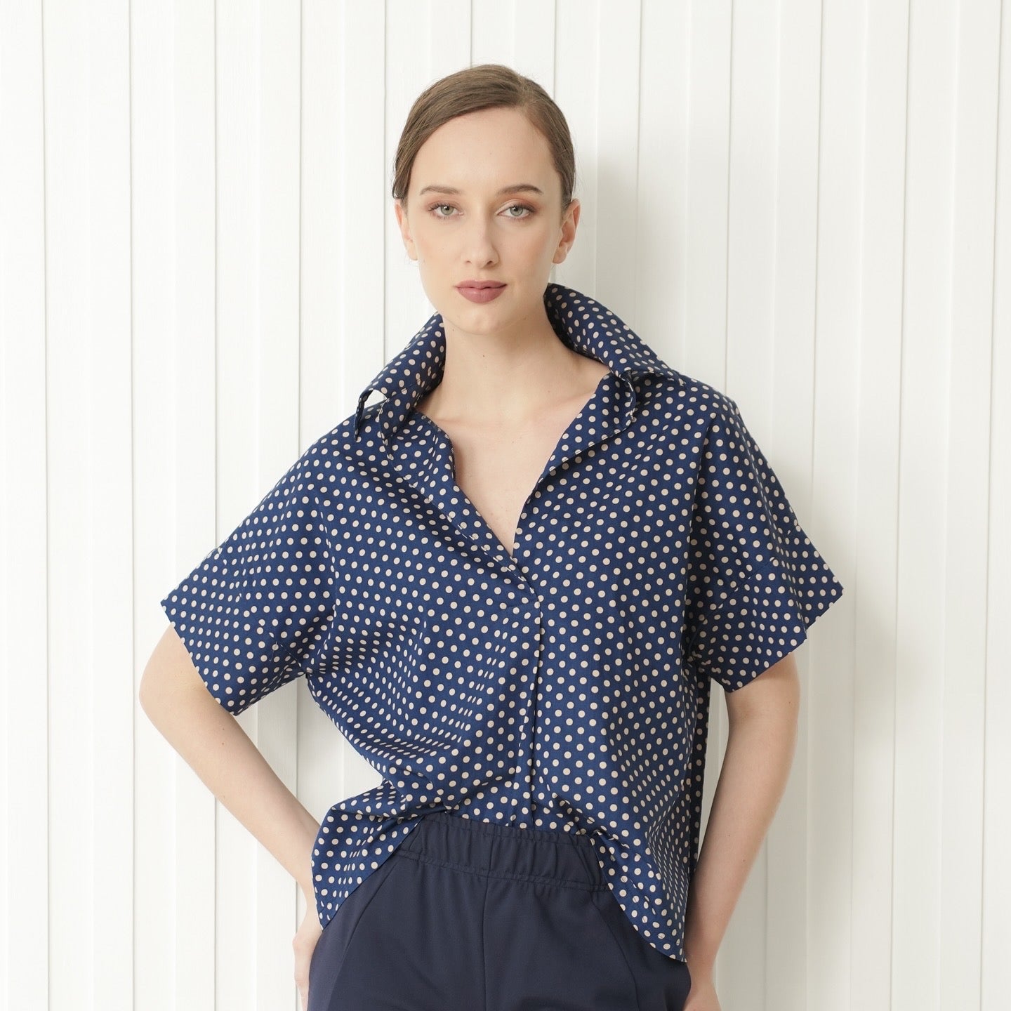 Odette Short Sleeve Polka Top