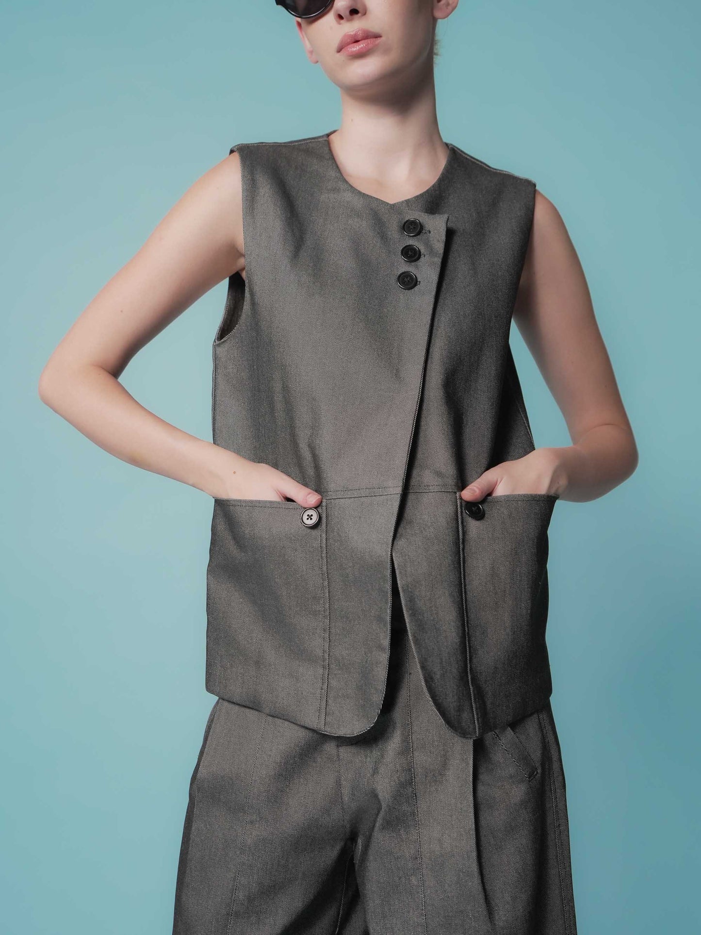 Yvonne Structured Denim Vest