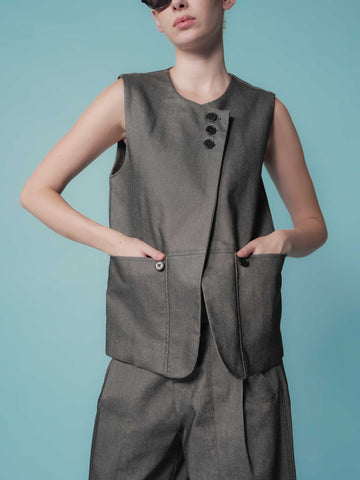 Yvonne Structured Denim Vest