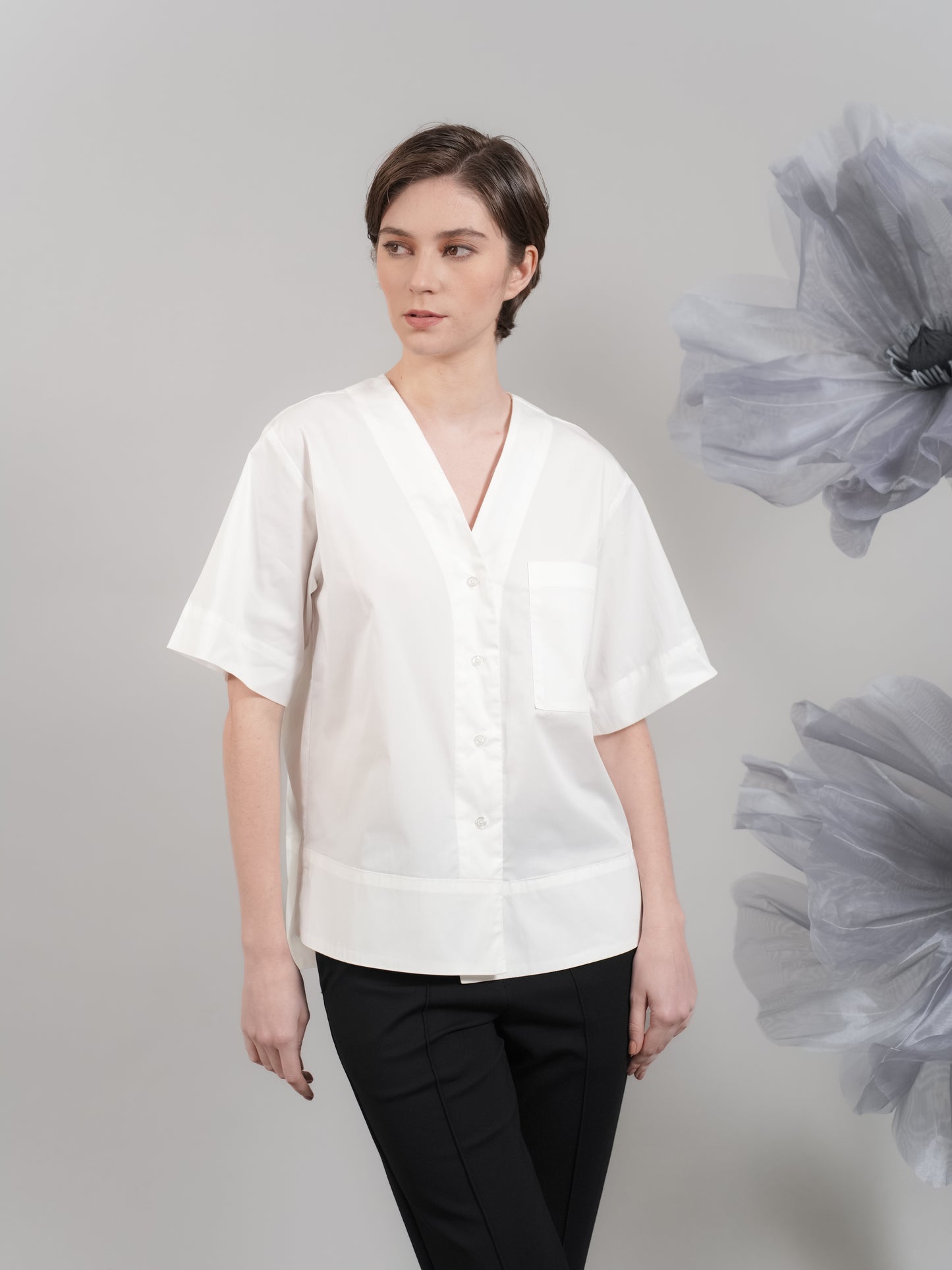 Julie V-neck Buttondown Polo Top