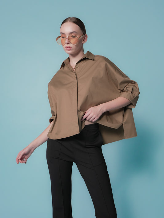 Glaiza Semi Crop Loose Polo
