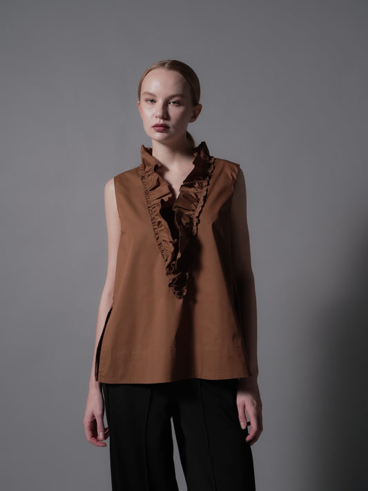 Raffy Ruffle Neck Sleeveless