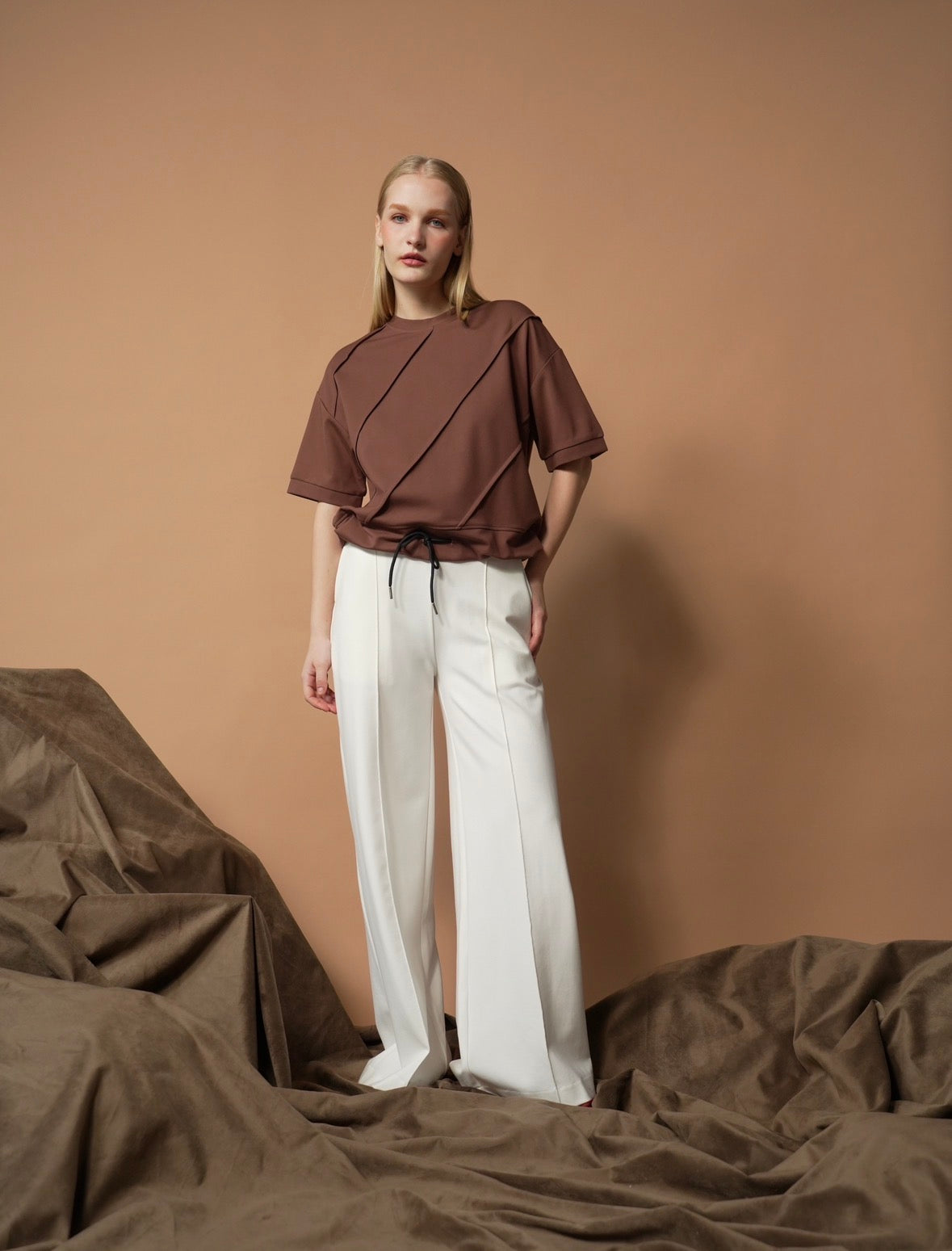 Lassy Slanted Pleats Top